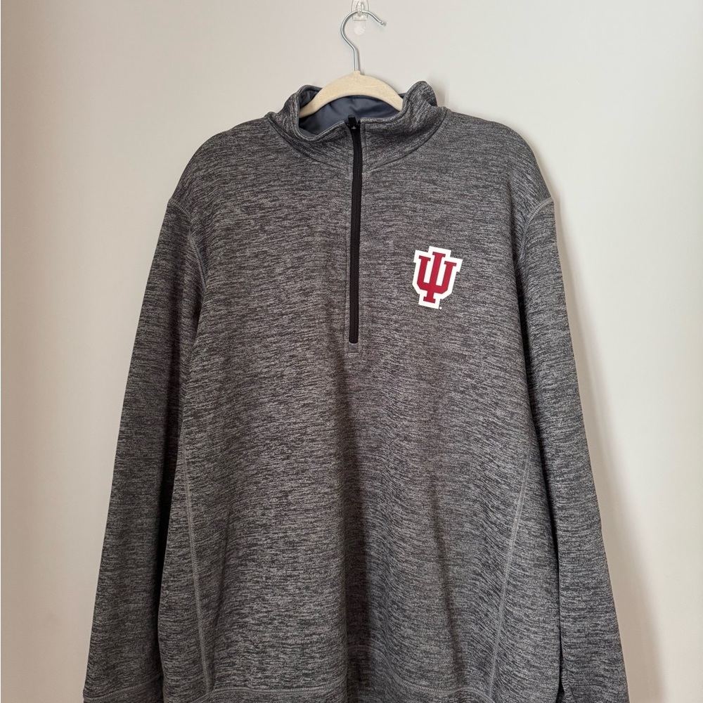 Adidas Gray Quarter-Zip Sweatshirt with IU Logo